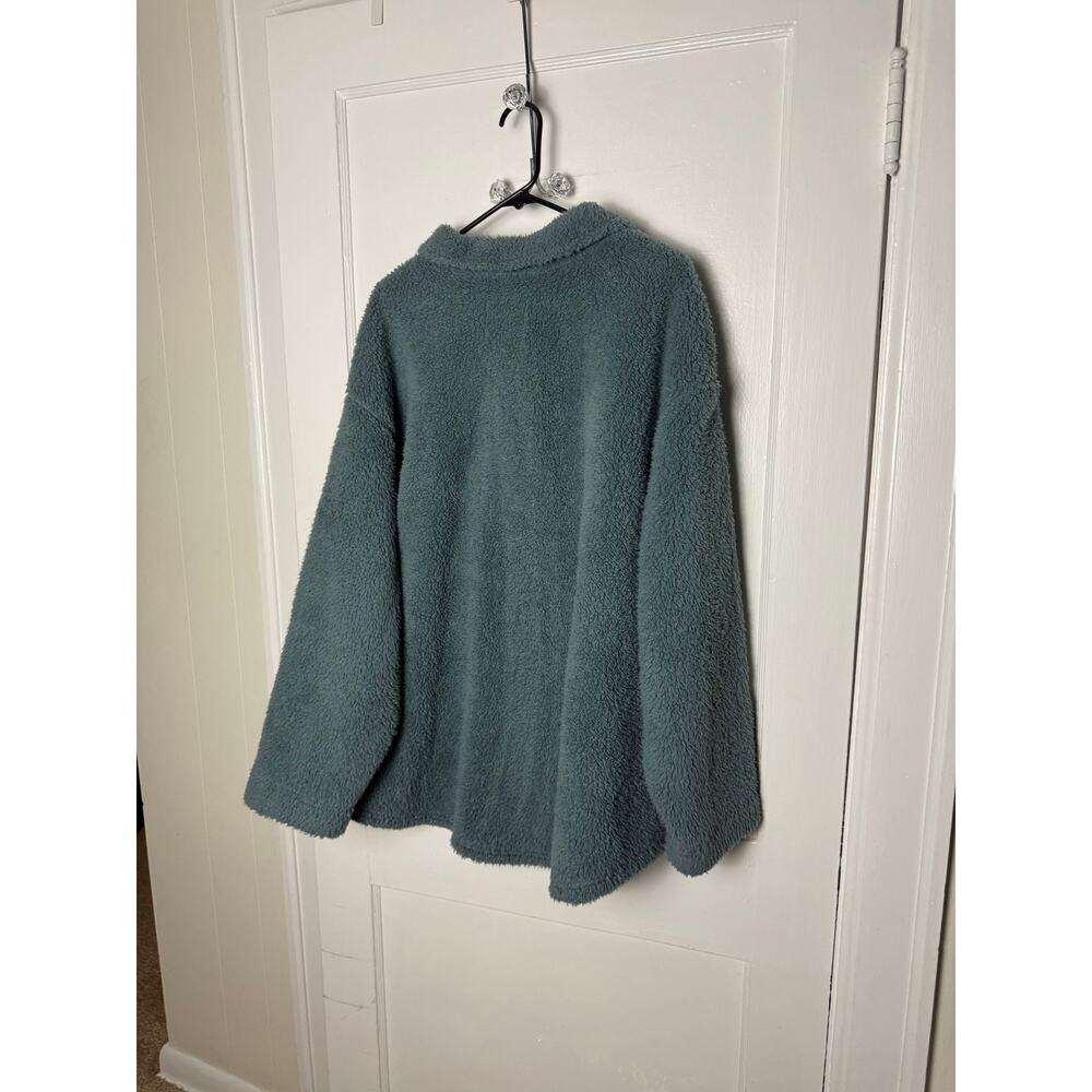 Ugg Teal Blue Fleece Sherpa Shacket Jacket Cozy Normcore Trucker Scandi Plus 3XL - Picture 5 of 5